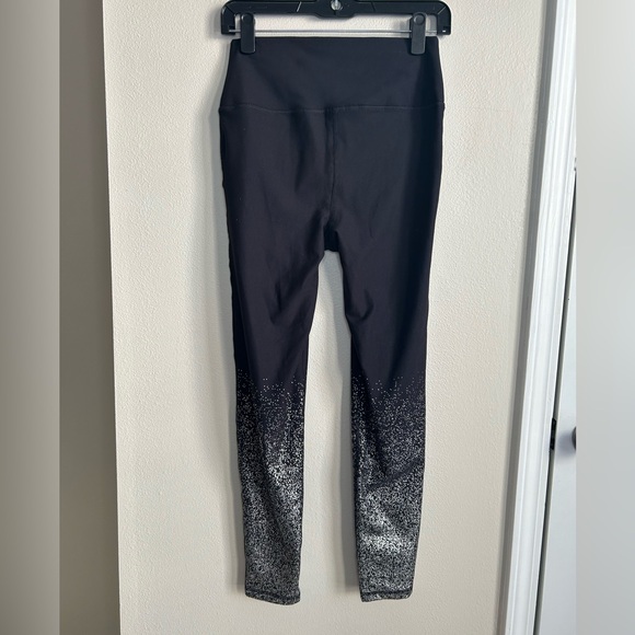 Mono B Silver Raindrop Ombre Metallic High Waist Leggings Black Silver Size L - Picture 9 of 10